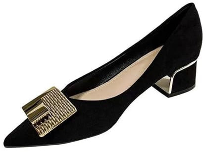 Ballet Shoes Size 4 Ladies Spring and Summer New Women's Fashion Pointed Toe Soft Sole French Versatile Heel Fashion Shoes Womens Ballet Pumps Size 9 (Black, 4)