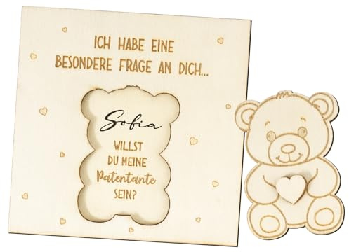 BOFUNX Patentante Fragen Geschenk personalisiert Patentante Fragen Karte Kreative Patin Einladungsgeschenk Baby Geburt Babyparty Schwangerschaft Verkünden