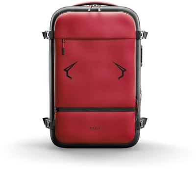 Diablo Chairs Rucksack Air Vacuum wasserdichter Reiserucksack mit Vakuumkammer erweiterbarem Fassungsvermögen Diebstahlschutz-Reißverschluss Laptopfach 32 x 52 x 18 cm Rot