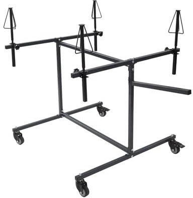 Felgenständer Reifenständer Felgenbaum Felgenbaum Fahrbar Reifenständer 4 Reifen Reifen Aufbewahrung Reifenregal für 4 Räder 100 kg Tragkraft höhenverstellbar mit Rollen für Lackierung (Schwarz)