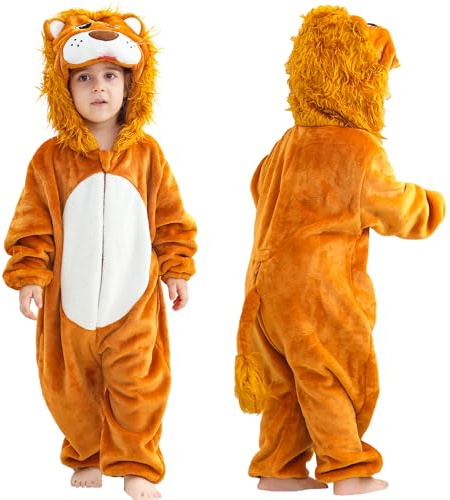 COOKY.D Bébé Grenouillère Animal Déguisement Combinaison,0-36 Mois | Tout-Petit Halloween Flanelle Cosplay Combinaison,Garçons Filles Dessin Animé Déguisement,Mignonne Barboteuse