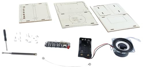 Orivin DIY Radio Kit Science Experiment Hands On Learning Wooden Plastic Electronic Parts Radio Receiver Assembly Kit