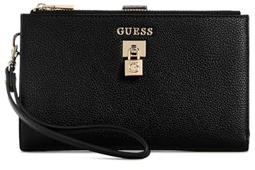 Guess Yesba Organizer Geldbörse mit doppeltem Reißverschluss, Schwarz
