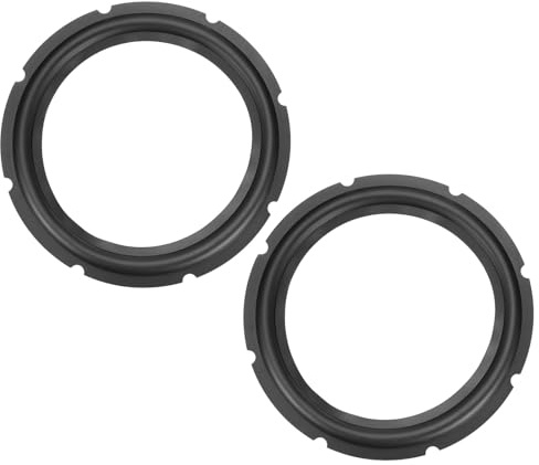sourcing map Black 10 Inch Rubber Notch Speaker Edge Surround Ring Replacement Parts for Speaker Repair or DIY 2 Pcs