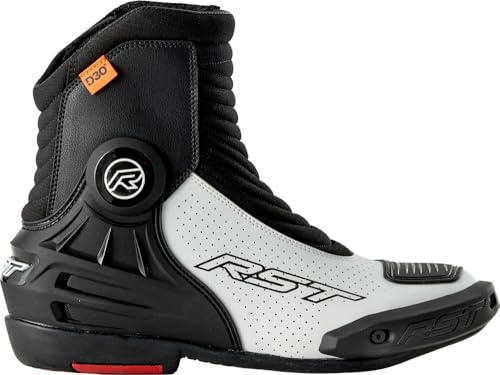 RST Tractech Evo D3O Short perforierte Motorrad Stiefel, schwarz/weiß, 45 | Atmungsaktiv