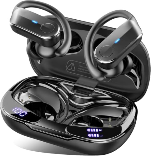 Ordtop Cuffie Bluetooth 5.4 Sport, Auricolari Bluetooth di Alta Qualità | Cuffie Wireless 70 Ore HiFi Stereo,4 ENC Cancellazione Rumore Mic,Impermeabili IPX8,Display a LED,Cuffiette Per Sport Estremi