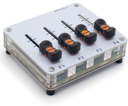 HKFGSHOP Fader Midi A 4 Canali da 42 Mm, Mixer Slim A 4 Tracce con Slider Midi, Interfaccia USB, Mappatura CC Personalizzata, per Software DAW E Studi di Produzione Musicale.