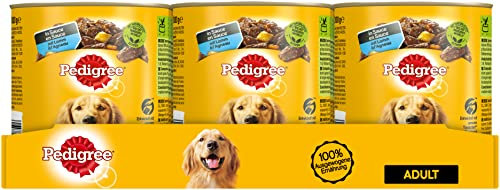 PEDIGREE Dose Adult mit Lamm, Gemuese und Nudeln - Saft. Geschnetzeltes, 12er Pack (12 x 800 g)