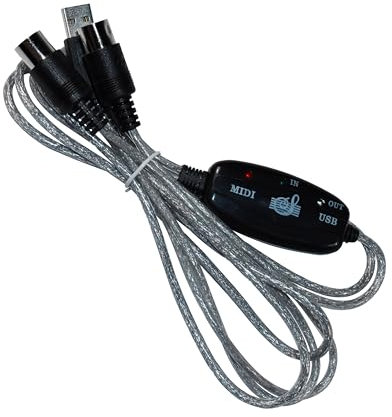 HQRP USB IN-OUT MIDI Interface Cable Converter PC to Music Keyboard Adapter Cord for Roland A-800 Pro USB MIDI Controller Keyboard plus HQRP UV Meter