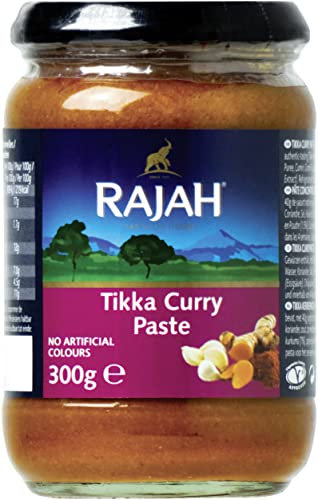 Rajah Tikka Currypaste – Scharfe Gewürzpaste angelehnt an das beliebte englische Tikka-Curry – Ideal zum Würzen von Fleisch, Fisch oder Gemüse – 1 x 300 g