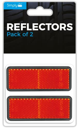 Simply REF01 Set of 2 Adhesive Reflectors - Universal & Easy to Fit - Red