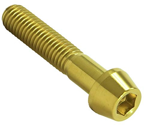 F26 Titan M6 Schraube DIN912 konisch für Fahrrad (Gold, 40 Millimeter)