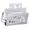 Wohnling Deko Wand Zeitungsständer Alu-minium Zeitungshalter Metall Zeitschriftenhalter Industrial Style Silber-farben zum auf-hängen Vintage Zeitschriftenständer hängend mit Ablagefach 30 x 27 cm