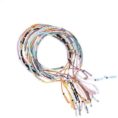 KELITCH Tiny Friendship Strang Armbänder Bunte Miyuki Seed Beaded Armbänder 10 PCS Bohemian Style (Farbe 5)
