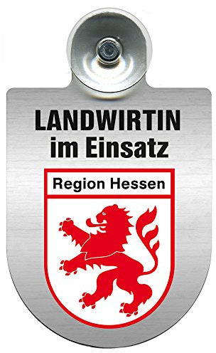 Einsatzschild Windschutzscheibe incl. Saugnapf - Landwirtin im Einsatz - 309738 Farbe Region Hessen