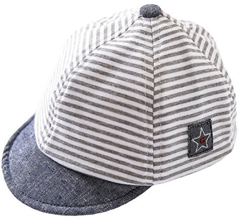 Cloud Kids Baby Kinder Mütze Junge Baseball Cap Hut Streifen Schirmmütze Sonnenhut Grau Größe 48