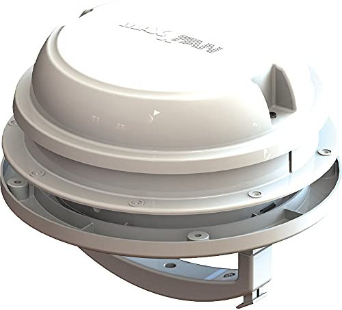 MAXXAIR 00-03810W MaxxFan Dome Plus with 12V Fan and LED Light, 6 Diameter - White