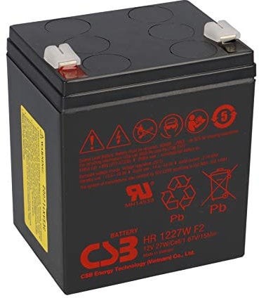 CSB Hochstrom Bleiakku HR1227W 12V 6,18Ah 27W Faston 6,3mm kompatibel zu NPH5-12, MP1223H, HR1221W HR1225W 12LH-30W USV extrem hochstrom