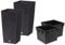 Juego de 2 macetas cuadradas altas de ratán de plástico para interiores y exteriores + set de insertos (91,5 L, color negro)