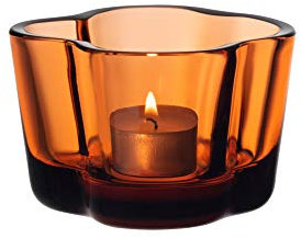 Iittala Alvar 1051195 Aalto collection Windlicht, Glas, orange, 60mm