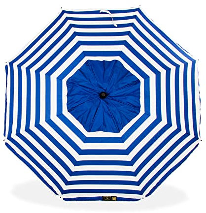 CREVICOSTA QUALITY MARK MARCAS DE CALIDAD - Sombrilla 200 cm con Espiral y Poste de Recorrido Total. Protección total contra los Rayos UV. 8 Varillas (Marinera)