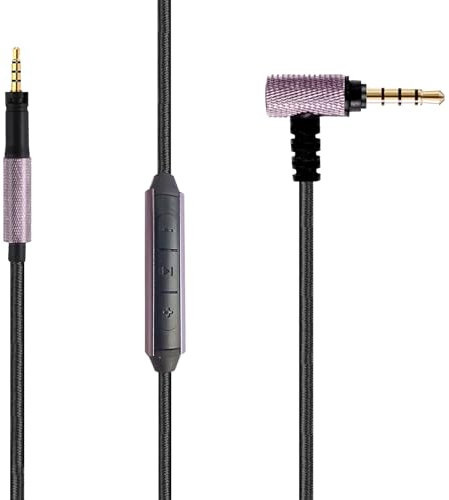 jghcsz Audio Câble de Remplacement 1,5 m pour Sennheiser Momentum 2 1.0 2.0 3.0 HD 4.40 BT HD4.50 HD4.30i HD 400S 3,5 à 2,5 mm fil de câble avec micro et Contrôle du Volume pour iPhone iOS Android