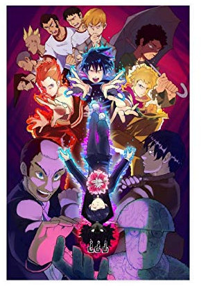 Anime-Poster Mob Psycho 100 39, Leinwand-Poster, Wandkunst, Dekordruck, Gemälde für Wohnzimmer, Schlafzimmer, Dekoration, 60 x 90 cm, ohne Rahmen