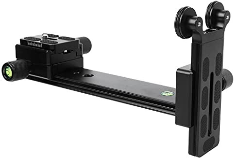 QM18 L-200 Telephoto Lens Support Bracket Long-Focus Stand Holder with 1/4 & 3/8-inch Screw Thread for Tripod Ball Head DSLR Cameras
