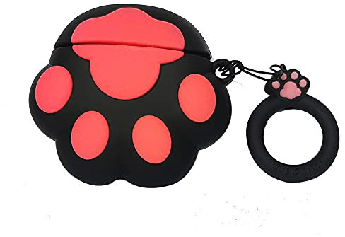 Compatibile Con Custodia AirPods 3 Generazione 2021, Bambini Adolescenti Ragazze Ragazzi Donne Protettivo Silicone Kawaii Cartoon Cute Zampa Di Gatto per Custodia AirPod 3rd Case Cover Nero Cat Paw