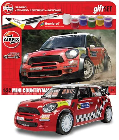 Airfix Hängende Modellauto-Kits – MINI Countryman WRC Modellbau-Set, Maßstab 1:32, Modellfahrzeug-Set für Erwachsene und Kinder ab 8 Jahren, Automodelle, Renngeschenke für Männer zum Bauen,