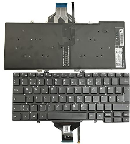 Gintai Teclado alemán QWERTZ Retroiluminado para DELL Latitude 7400 7410 5400 5401 5410 5411 3400 VWKCT 0VWKCT 7FYT7 07FYT7 PK132EE3B16 SN7282BL NSK-EWABC SG-97400-2DA Keyboard Backlit Laptop