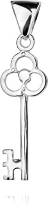Small Key Pendant Sterling Silver 925 Lock Necklace Bracelet Charm Fine Jewelry