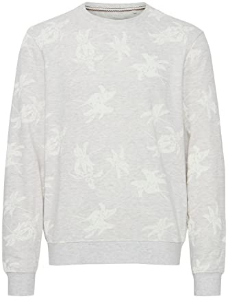 Blend 20715358 Herren Sweatshirt Pullover Pulli mit Rundhalsausschnitt O-Neck AOP Print Sommer Blumen, Größe:L, Farbe:Sand Mix (200272)
