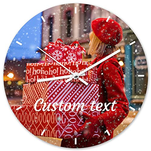 Benutzerdefinierte Wanduhr, Personalisierte Fotouhr zum Aufhängen, Fügen Sie Ihr Bild/Foto/Logo/Jedes Design Hinzu, für Wohnzimmer Schlafzimmer & Küche - Geschenk für Mama Papa Freunde & Familie