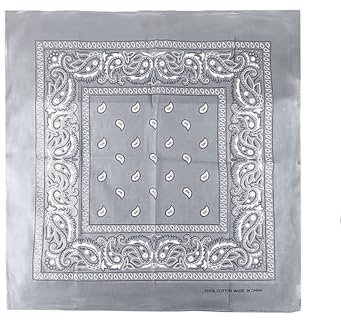 JOPHY & CO. Bandanas aus 100% Baumwolle für Damen Herren Kinder Unisex mit Paisley Muster Kopftuch Kopfbedeckung Schal für Haar/Hals/Handgelenk/Kopf COD.644 (Dunkelgrau Paisley)