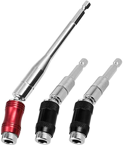 Saipor 3PCS Adjustable Pivot Bit Holder Magnetic Pivoting Bit Tip Holder 1/4 Hex Shank Drill Bit Extension Quick Release Flexible Screw Drill Tip Extension Rod for Tight Spaces/Corners (88mm+145mm)