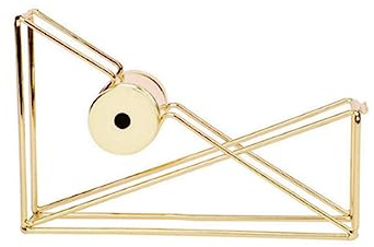 ARFUKA Tischabroller Klebebandabroller Klebebandspender aus Metall mit Anti-Rutsch-Technologie für Zuhause und Büro Gold
