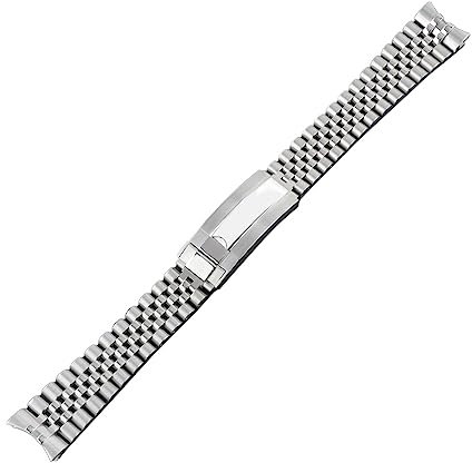 LUGEMA Watchband Strap 2021 Men's 20mm 316L Stainless Steel Bracelet Silver Glide-Lock Buckle For 40mm Sub Watch Case (Color : Silver, Size : 20mm)