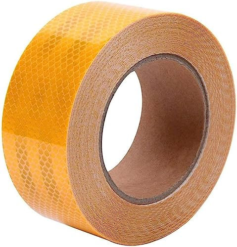 ONTWIE Nastro Riflettente Impermeabile, Giallo 20M ad Alta Visibilità per Esterni Nastro Riflettente per Marcatura Industriale Heavy Duty Attenzione Attenzione Nastro di Sicurezza Ben Visibile