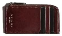 Ted Baker Nanns Münzkartenhalter aus Leder, RFID-blockierend, mit Reißverschluss, Burgunderrot und Schwarz, navy, Einheitsgröße, Dreifach gefaltete Brieftasche
