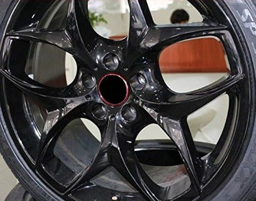 BizTech ® Set mit 4 Aluminiumring-Aufkleber-Abdeckungen – kompatibel mit BMW 68 mm Alufelgen Mittelnabenkappen Emblem – Rot