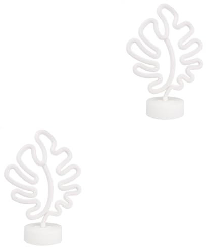 Mikikit 2 Stk Tischlampe für Kinder Batterie Leuchtreklame Nachtlichter für Kinder Kinderschlaflampe Neonlicht Wanddekoration Monstera-Neonlicht LED-Licht das Schild Nachttischlampe Baby