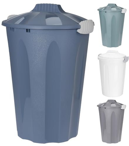 Maxitonne Poubelle à couches en plastique avec couvercle - 40 l - Couleur : blanc