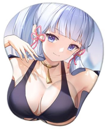 AVIMYA Genshin Impact 3D Anime Game Tapis de souris 3D en silicone Tapis de souris Cartoon Sexy Beauté Poignet Tapis de souris Antidérapant Tapis de souris d'ordinateur Tapis de souris de bureau pour