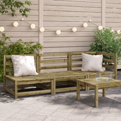 ShGaxin 837955 Gartensofa, 3-Sitzer, imprägniertes Kiefernholz, Gartensofa, Terrassensofa, Gartenmöbel