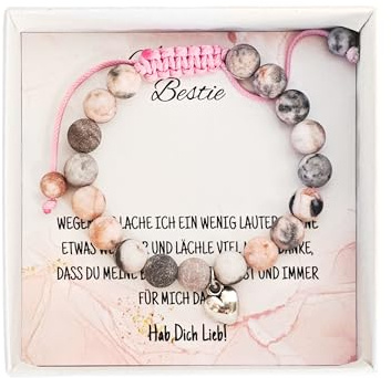 Ahnona - Einhorn Geschenke für Mädchen, Pferde Mädchen Geschenk, Beste Freundin Geschenke, Mutter Tochter, Geburtstag Beste Freundin, BFF, Freundschaft, Freundinnen (Beste Freundin Herz)