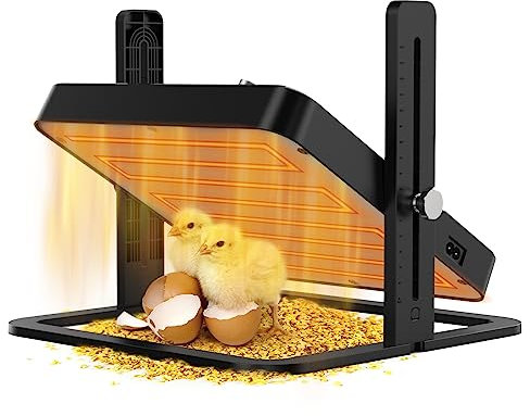 Eierbrutkasten, Kükenbrutapparat zum Erhitzen von Geflügel, 25,4 x 25,4 cm, Kükenbrutapparat, Geflügelstallheizung, höhenverstellbar für Kükenthermostat, 22 Watt, 15 Kükenbrutapparat-Heizung, Brutkä