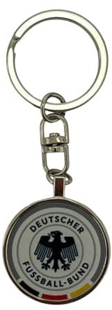 Schlüsselanhänger Deutschland Nationalmannschaft 3D Fußball Miniatur Logo Doppelseitig EM 2024 Fanartikel Offizielles DFB Lizenzprodukt Sport Merchandise Germany EURO Europameister Keyring-Chain