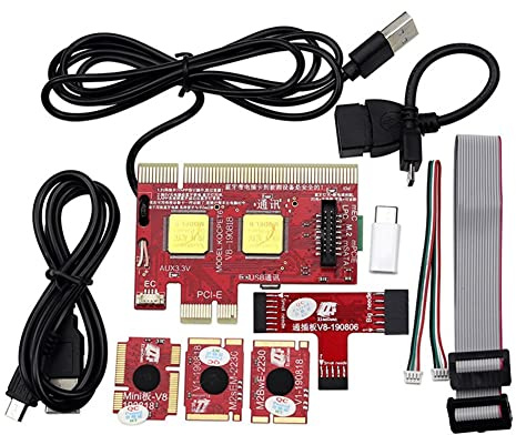 Booso V8-Multifunktions-Laptop- und Desktop-PC-Karte Debug-Multifunktions-Testkarte Unterstützt PCI, PCI-E, LPC, Mini, MSATA
