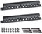 1U 19 Inch Cable Management Rack, Horizontal Rack Mount Cable Organizer, Metal Finger Duct Wire Organizer with Cover, M6 Screws (12Solt, 1U-2PCS)